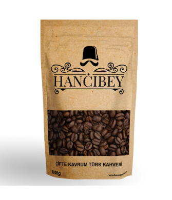 Hancıbey Çifte Kavrulmuş Sert İçim Çekirdek Türk Kahve Tane 1Kg