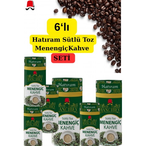 “Hancıbey sütlü toz menengiç kahvesi 200 gr hediyelik silindir kutu”
